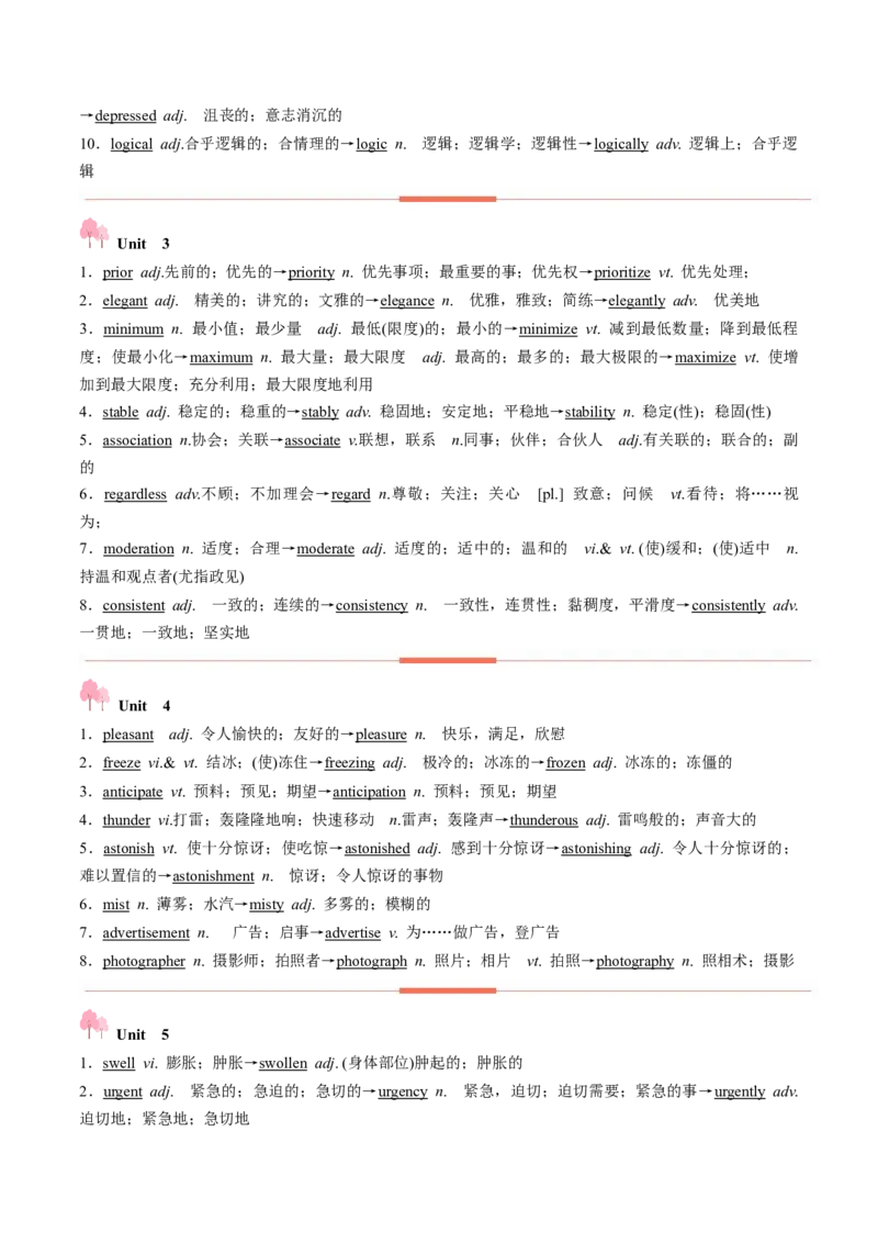 第02讲单词+短语（选择性必修一~选择性必修二）重点易考单词变形+词义辨析（讲义）（原卷版）_03高考英语_新高考复习资料_2025年新高考复习_词汇
