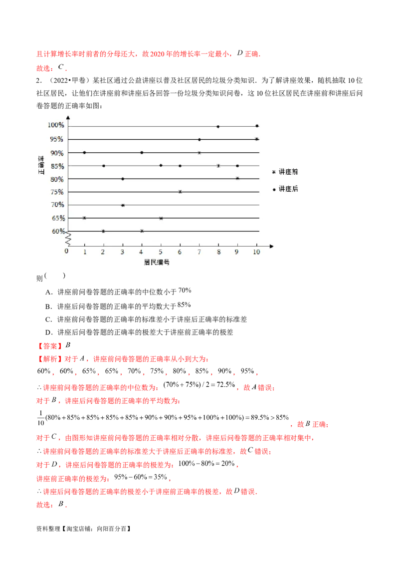 第01讲统计（八大题型）（讲义）（解析版）_02高考数学_新高考复习资料_2024年新高考资料_一轮复习资料_完2024年高考数学一轮复习讲练测(课件+讲义+练习)（新高考）