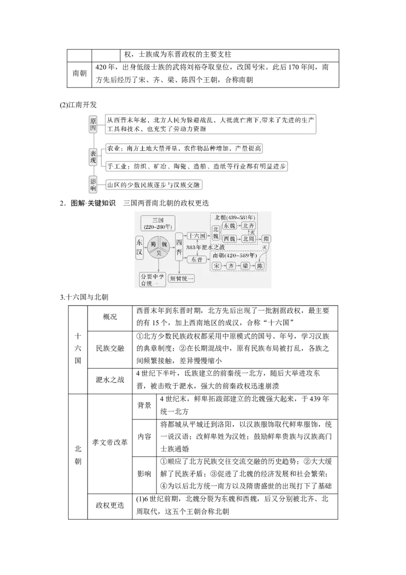 板块一　第三单元　第5讲　从三国至隋唐的政权更迭与民族交融_07高考历史_2025年新高考资料_一轮复习_2025高考大一轮复习历史（人教版）_配套word版文档板块一第2单元&mdash;板块四