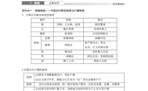 板块一　第六单元　第14讲　中国古代的赋役制度、户籍制度和社会治理与保障_07高考历史_2025年新高考资料_一轮复习_2025高考大一轮复习历史（通史版）_板块一　中国古代史