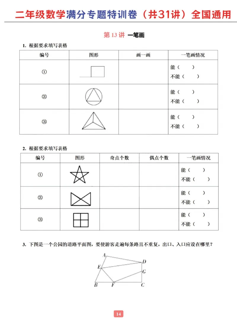 二年级数学专题满分特训练习卷（通用版）_小学教辅2026新版+暑假衔接_1-6年级数学专题满分特训练习卷（通用版）