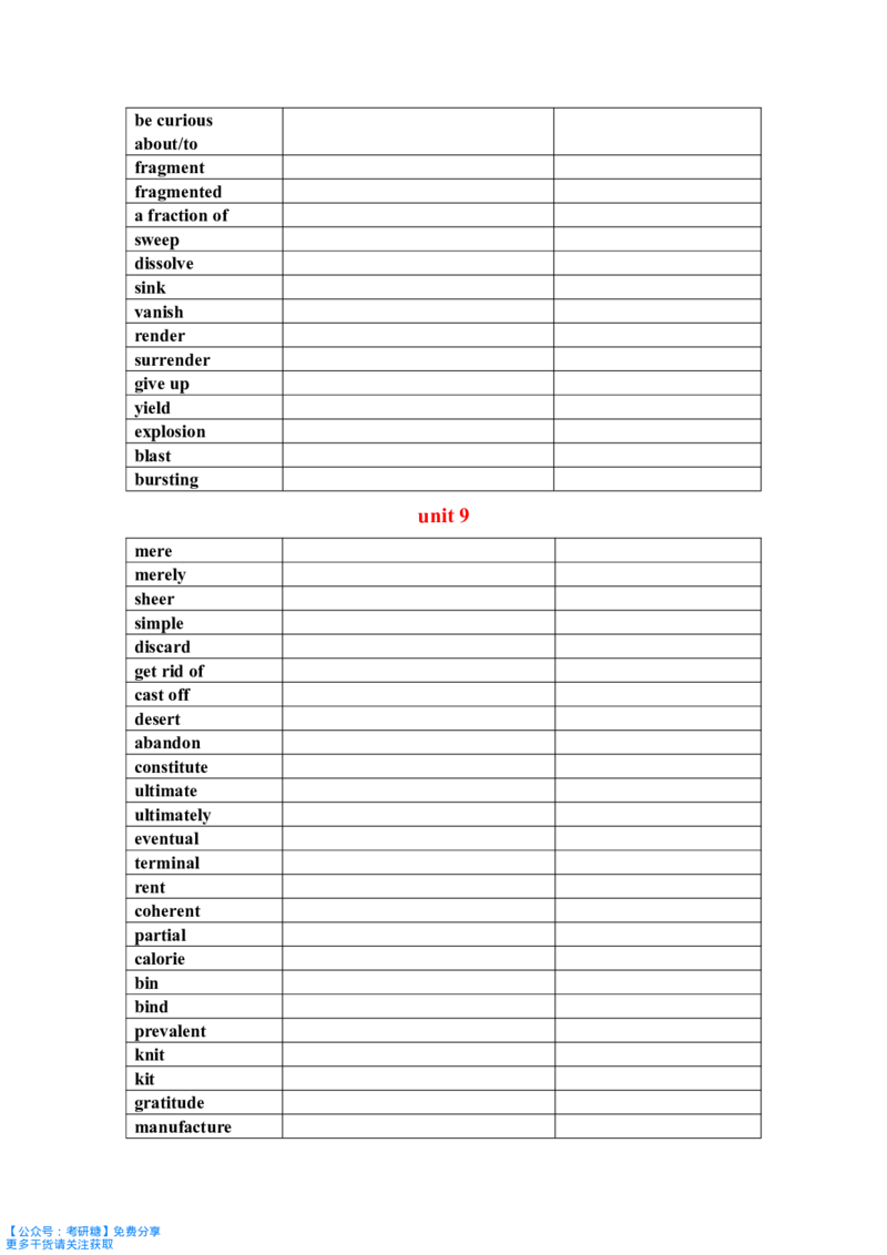 恋恋有词识记强化分册默写本_27考研真题_考研英语一、二真题+解析（1994-2026）_考研词汇默写本合集