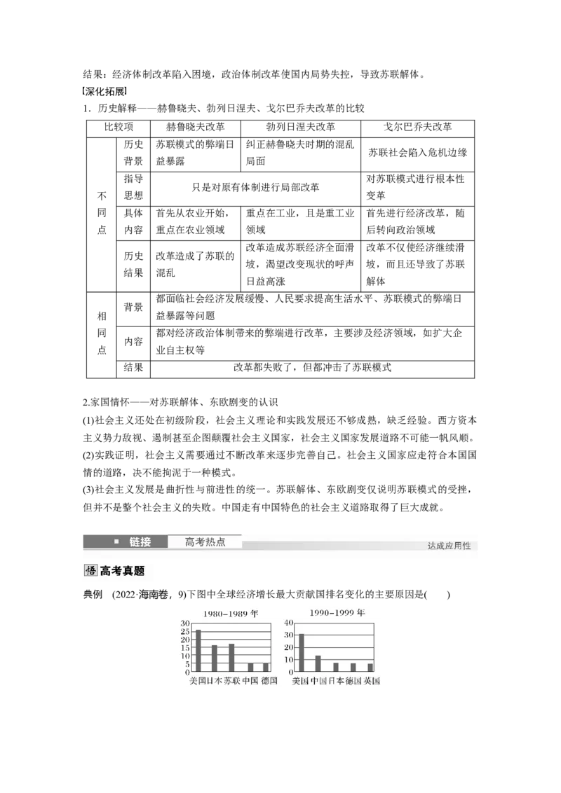 板块四　第十八单元　第60讲　社会主义国家的发展与变化_07高考历史_2025年新高考资料_一轮复习_2025高考大一轮复习讲义+课件精准备考2025年新高三历史一轮复习备课课件（完结）_709