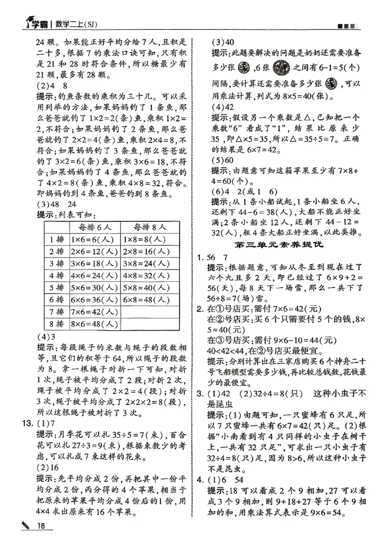二上答案解析数学苏教-副本(1)_小学教辅2026新版+暑假衔接_2026版小学《五星学霸》小学1-6年级（数学）（人教+苏教+）_25秋五星学霸苏教数学_25秋《五星学霸》数学苏教版2上