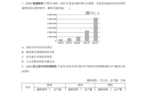 板块三　第十二单元　训练37　改革开放和社会主义现代化建设新时期_07高考历史_2025年新高考资料_一轮复习_2025高考大一轮复习历史（通史版）_学生用书Word版文档全书_一轮复习67练