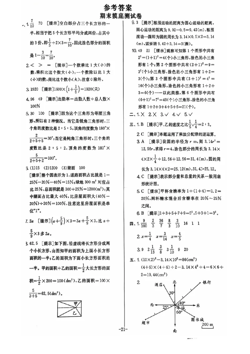 六年级期末数学人教版_小学1-6年级常用的上册资源汇总_六年级上册资料(1)