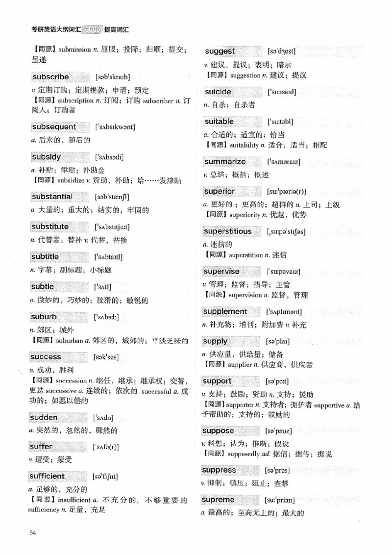 26考研英语大纲词汇5500提高词汇-新文道_27考研真题_考研英语一、二真题+解析（1994-2026）_考研英语大纲词汇