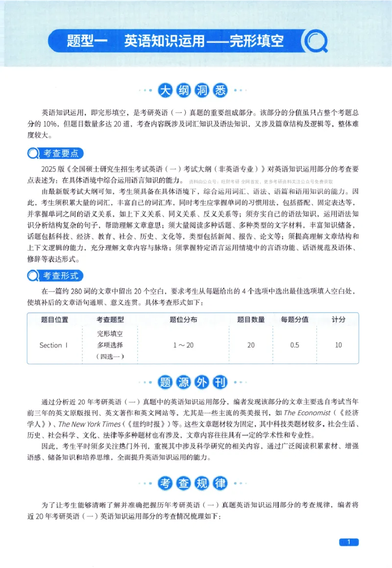 真题方法篇英语(一）_27考研真题_考研英语一、二真题+解析（1994-2026）_02.考研真相_2027《考研真相》（英一）