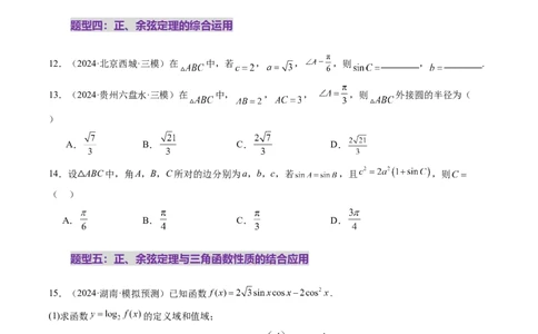 第04讲解三角形（九大题型）（练习）（原卷版）_2025年新高考资料_一轮复习_2025年高考数学一轮复习讲练测（新教材新高考，含2024高考真题）_第四章三角函数与解三角形