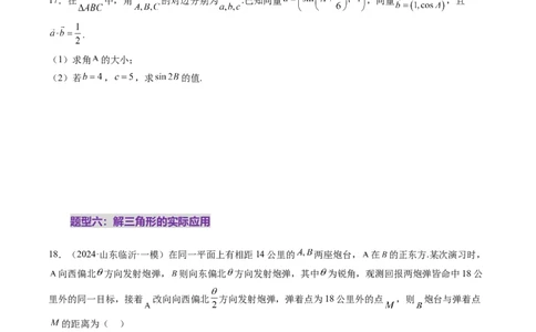 第04讲解三角形（九大题型）（练习）（原卷版）_2025年新高考资料_一轮复习_2025年高考数学一轮复习讲练测（新教材新高考，含2024高考真题）_第四章三角函数与解三角形