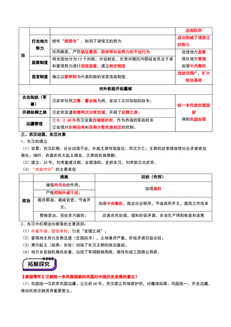 第03讲秦汉统一多民族封建国家的建立与巩固（讲义）（解析版）_07高考历史_2025年新高考资料_一轮复习_2025年高考历史一轮复习讲练测（新教材新高考）