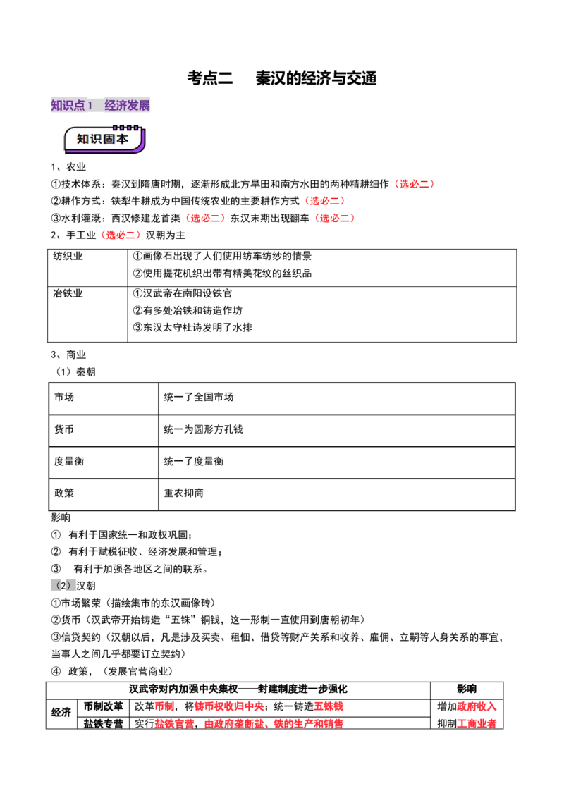 第03讲秦汉统一多民族封建国家的建立与巩固（讲义）（解析版）_07高考历史_2025年新高考资料_一轮复习_2025年高考历史一轮复习讲练测（新教材新高考）