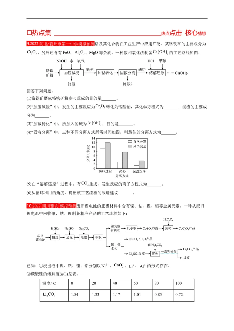 点击10『上下求索』化工流程--2023年高考化学热点&middot;重点&middot;难点（全国通用）（测试版）_05高考化学_通用版（老高考）复习资料_2023年复习资料_专项复习