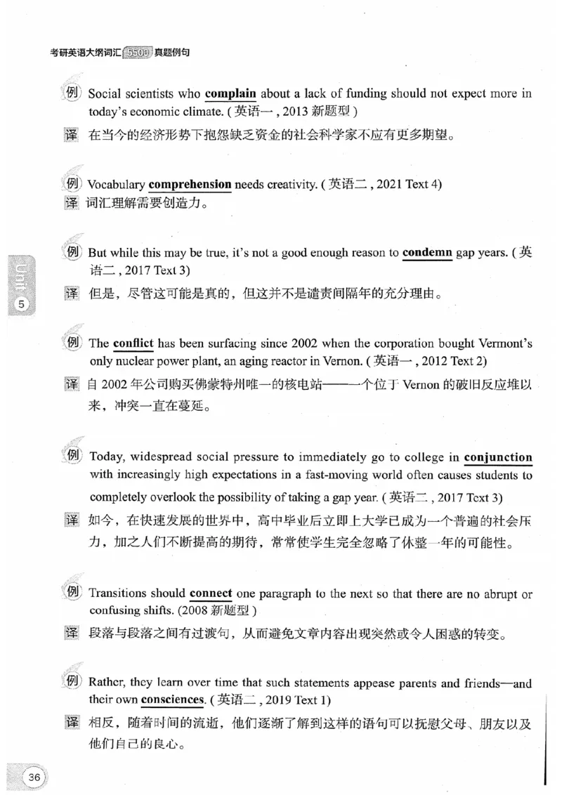26考研英语大纲词汇5500真题例句-新文道_27考研真题_考研英语一、二真题+解析（1994-2026）_考研英语大纲词汇
