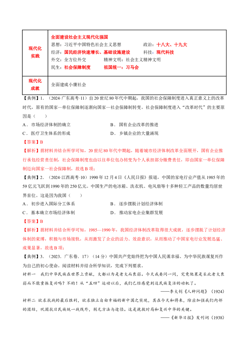 热点02赓续红色党史，实现民族复兴（讲义）（解析版）_07高考历史_2025年新高考资料_二轮复习_上好课2025年高考历史二轮复习讲练测（新高考通用）3379861