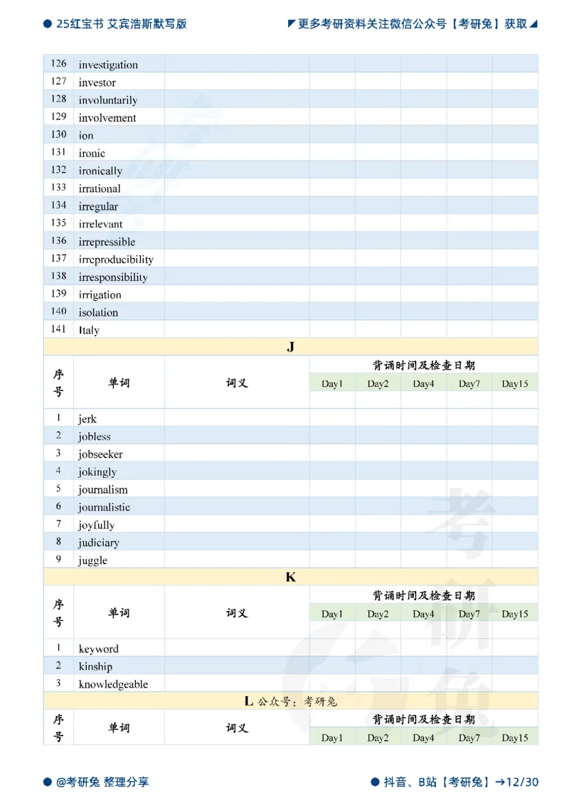 2025考研红宝书默写本-超纲词_27考研真题_考研英语一、二真题+解析（1994-2026）_考研词汇默写本合集_红宝书默写本