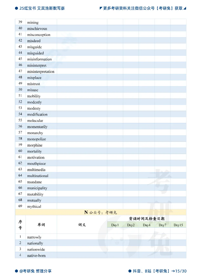 2025考研红宝书默写本-超纲词_27考研真题_考研英语一、二真题+解析（1994-2026）_考研词汇默写本合集_红宝书默写本