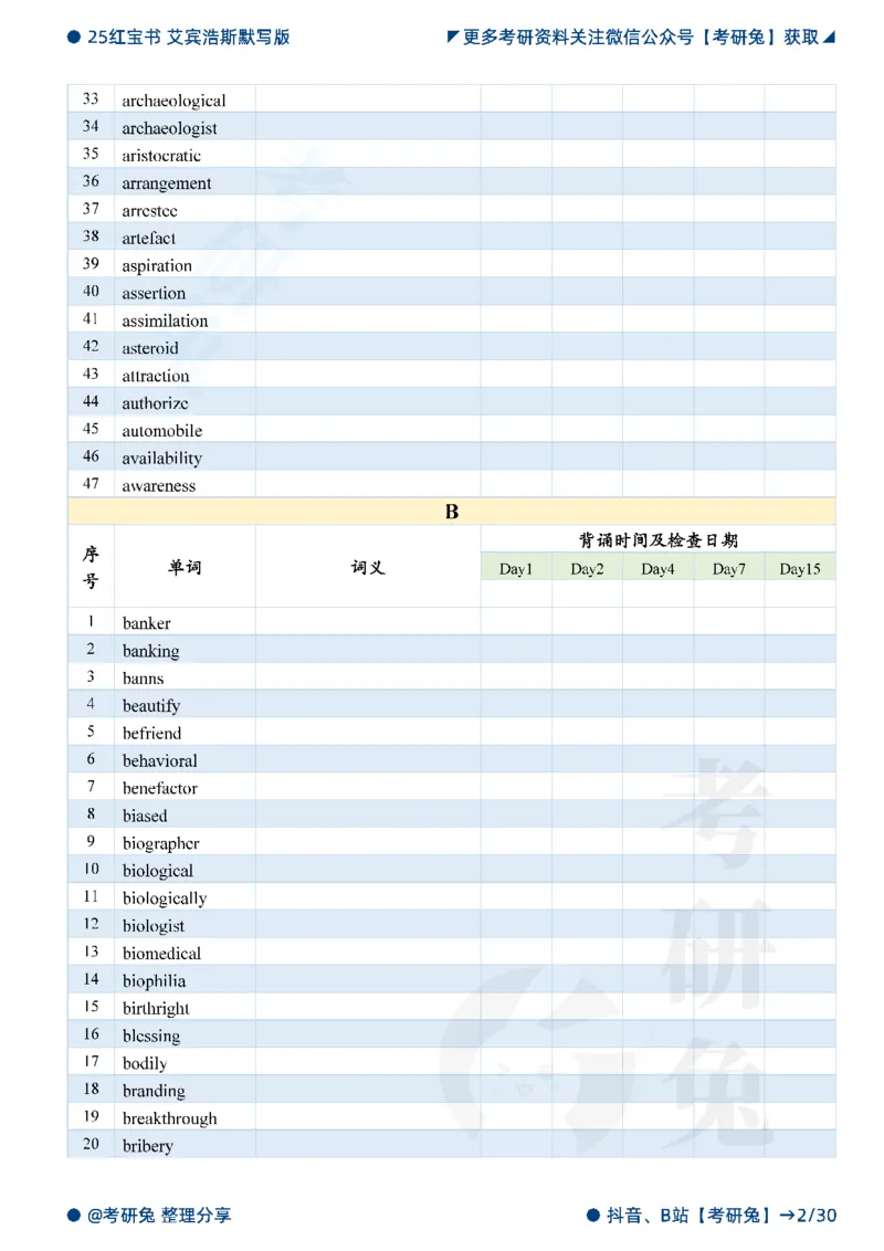 2025考研红宝书默写本-超纲词_27考研真题_考研英语一、二真题+解析（1994-2026）_考研词汇默写本合集_红宝书默写本