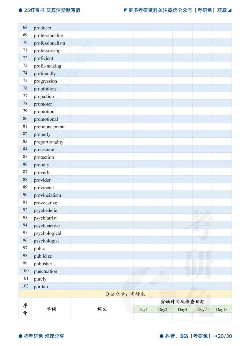 2025考研红宝书默写本-超纲词_27考研真题_考研英语一、二真题+解析（1994-2026）_考研词汇默写本合集_红宝书默写本