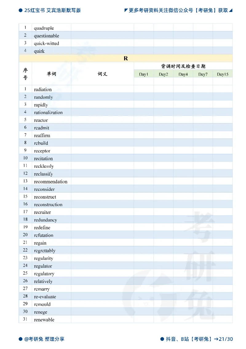 2025考研红宝书默写本-超纲词_27考研真题_考研英语一、二真题+解析（1994-2026）_考研词汇默写本合集_红宝书默写本