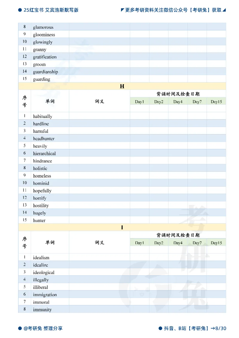 2025考研红宝书默写本-超纲词_27考研真题_考研英语一、二真题+解析（1994-2026）_考研词汇默写本合集_红宝书默写本