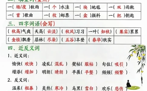 三年级上册语文八大重难考点梳理_小学1-6年级常用的上册资源汇总_三年级上册资料(1)