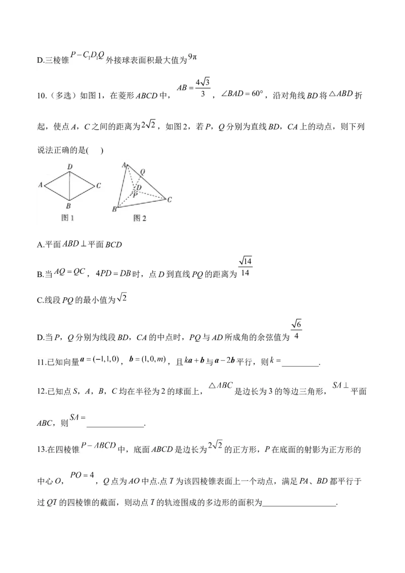 空间向量与立体几何&mdash;&mdash;2025届高考数学二轮复习易错重难提升新高考版（含解析）_02高考数学_2025年新高考资料_二轮复习