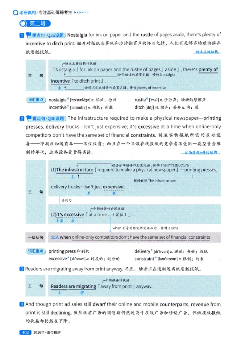 真题解析篇（一）逐句精讲英语(一)2007-2016_27考研真题_考研英语一、二真题+解析（1994-2026）_02.考研真相_2027《考研真相》（英一）