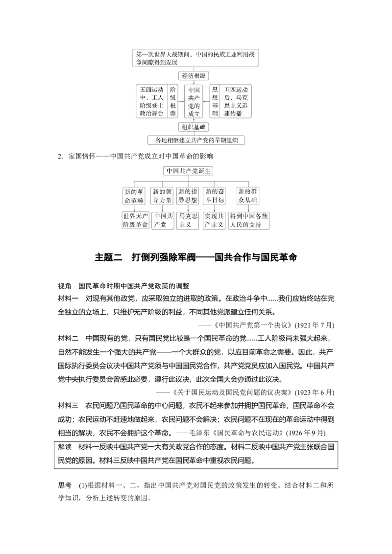 板块二　第八单元　第20讲　中国诞生、国共合作与国民革命_07高考历史_2025年新高考资料_一轮复习_2025高考大一轮复习历史（人教版）_配套word版文档板块一第2单元&mdash;板块四