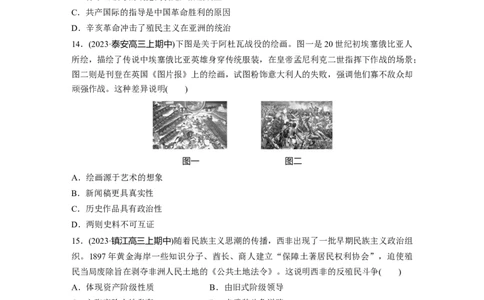 板块四　第十三单元　训练38资本主义世界殖民体系形成与亚非拉民族独立运动_07高考历史_2025年新高考资料_一轮复习_2025高考大一轮复习历史（人教版）_学生用书Word版文档全书