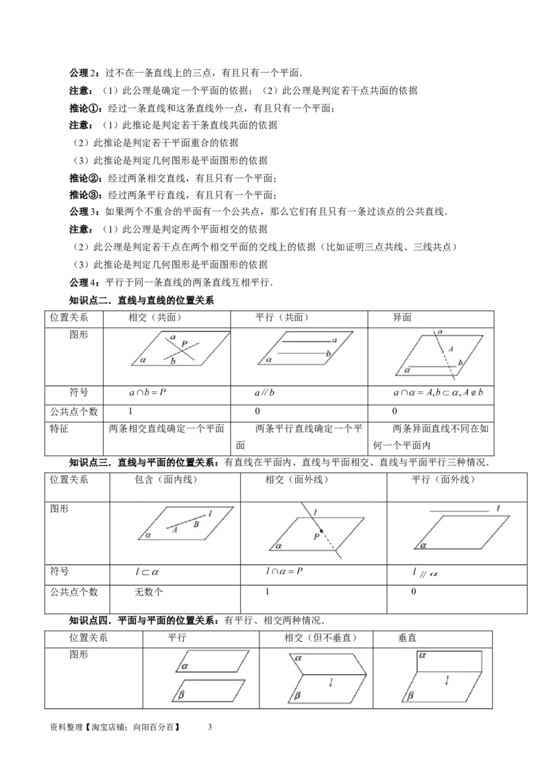 第02讲空间点、直线、平面之间的位置关系（六大题型）（讲义）（学生版）_02高考数学_新高考复习资料_2024年新高考资料_一轮复习资料_第七章立体几何与空间向量