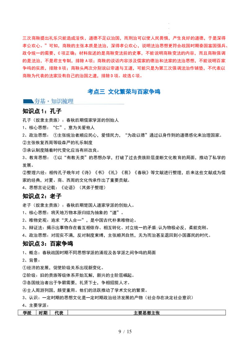 第02讲诸侯纷争与变法运动（讲义）（解析版）_07高考历史_新高考复习资料_2024年新高考复习资料_一轮复习资料_完2024年高考历史一轮复习讲练测(课件+讲义+练习)（新高考）