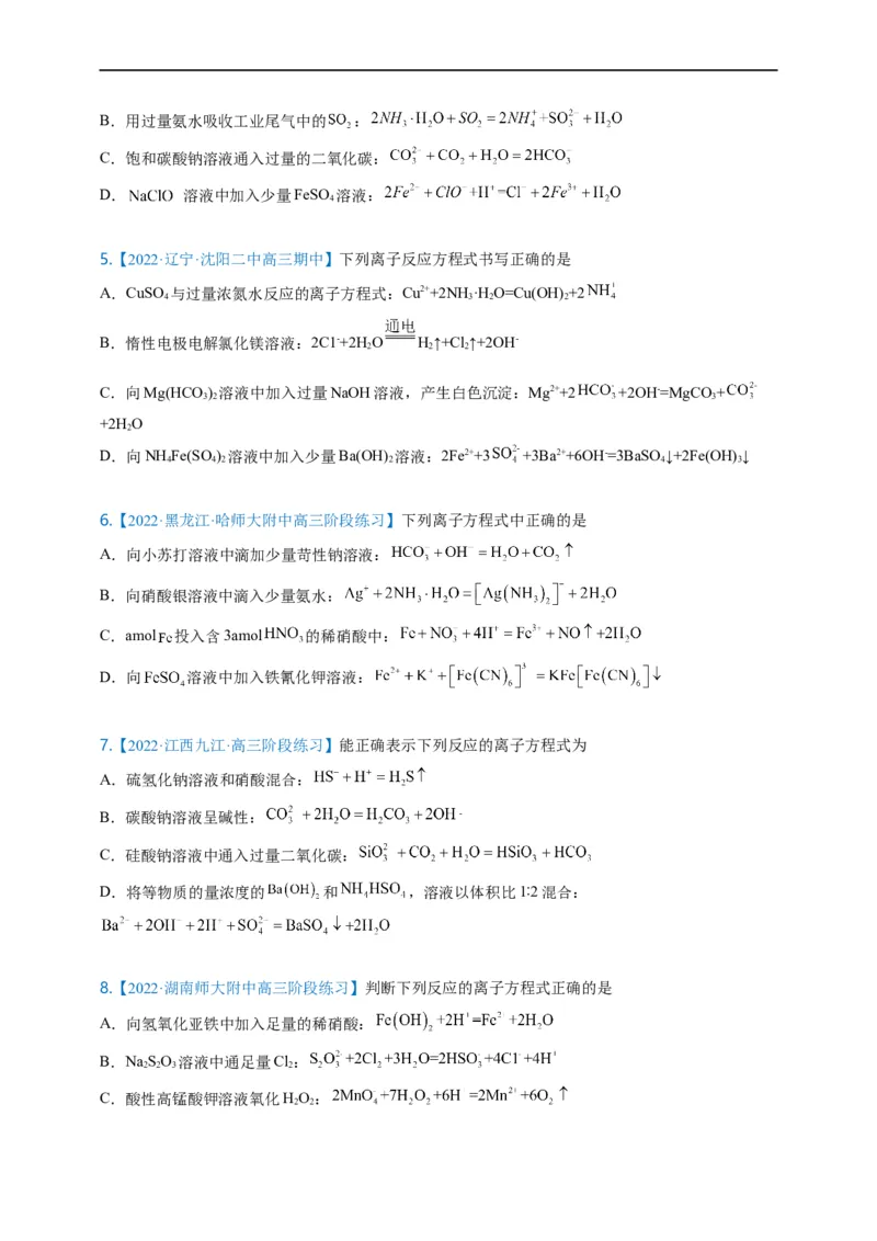 点击04『进阶方程』离子方程式--2023年高考化学热点&middot;重点&middot;难点（全国通用）（进阶版）_05高考化学_通用版（老高考）复习资料_2023年复习资料_专项复习