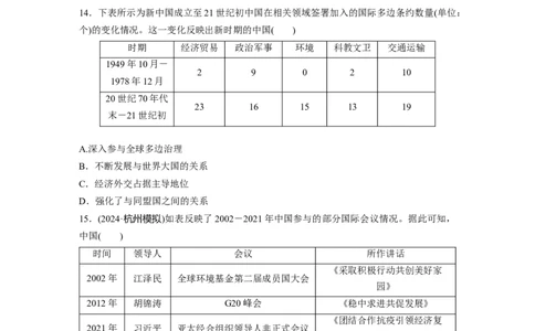 板块三　第十二单元　训练38　中国特色社会主义新时代_07高考历史_2025年新高考资料_一轮复习_2025高考大一轮复习讲义+课件精准备考2025年新高三历史一轮复习备课课件（完结）