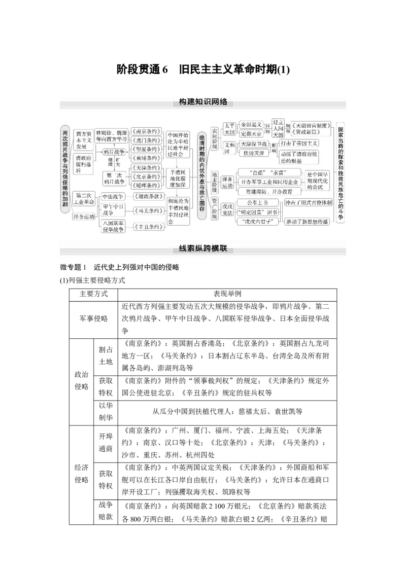 板块二　第六单元　阶段贯通6　旧民主主义革命时期(1)_07高考历史_2025年新高考资料_一轮复习_2025高考大一轮复习讲义+课件精准备考2025年新高三历史一轮复习备课课件（完结）