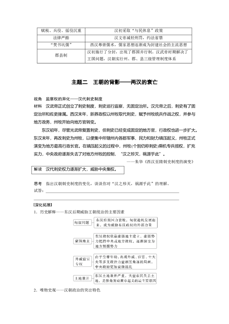 板块一　第二单元　第4讲　汉代统一多民族封建国家的巩固_07高考历史_2025年新高考资料_一轮复习_2025高考大一轮复习讲义+课件精准备考2025年新高三历史一轮复习备课课件（完结）