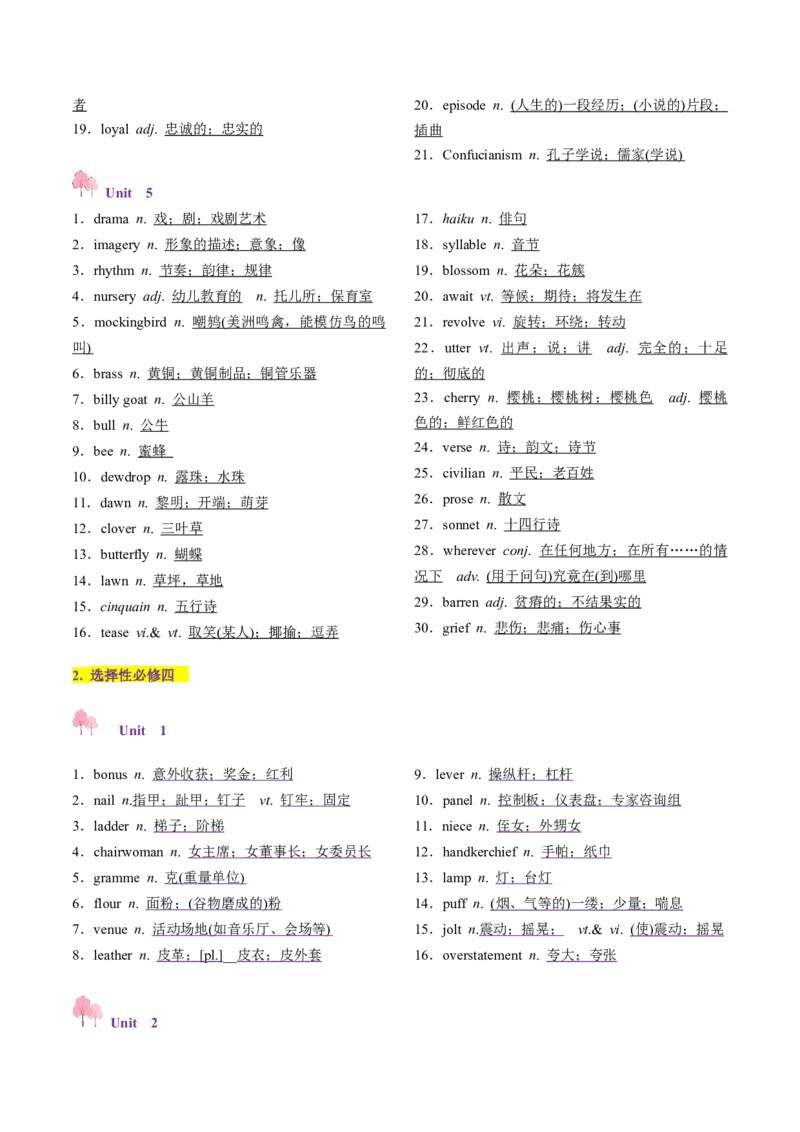 第03讲单词+短语（选择性必修三~选择性必修四）重点易考单词变形+词义辨析（讲义）（原卷版）_03高考英语_新高考复习资料_2025年新高考复习_词汇