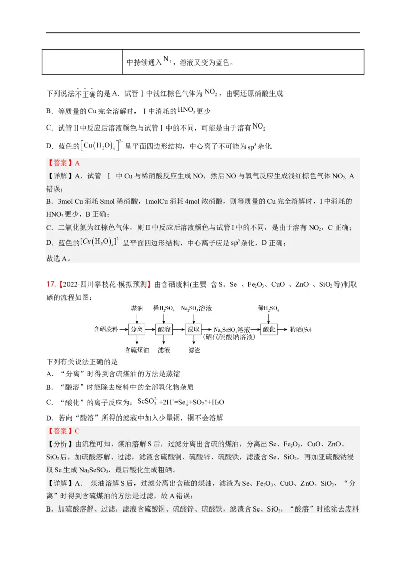 点击07『牛刀小试』小实验+小流程--2023年高考化学热点&middot;重点&middot;难点（全国通用）（解析版）_05高考化学_通用版（老高考）复习资料_2023年复习资料_专项复习