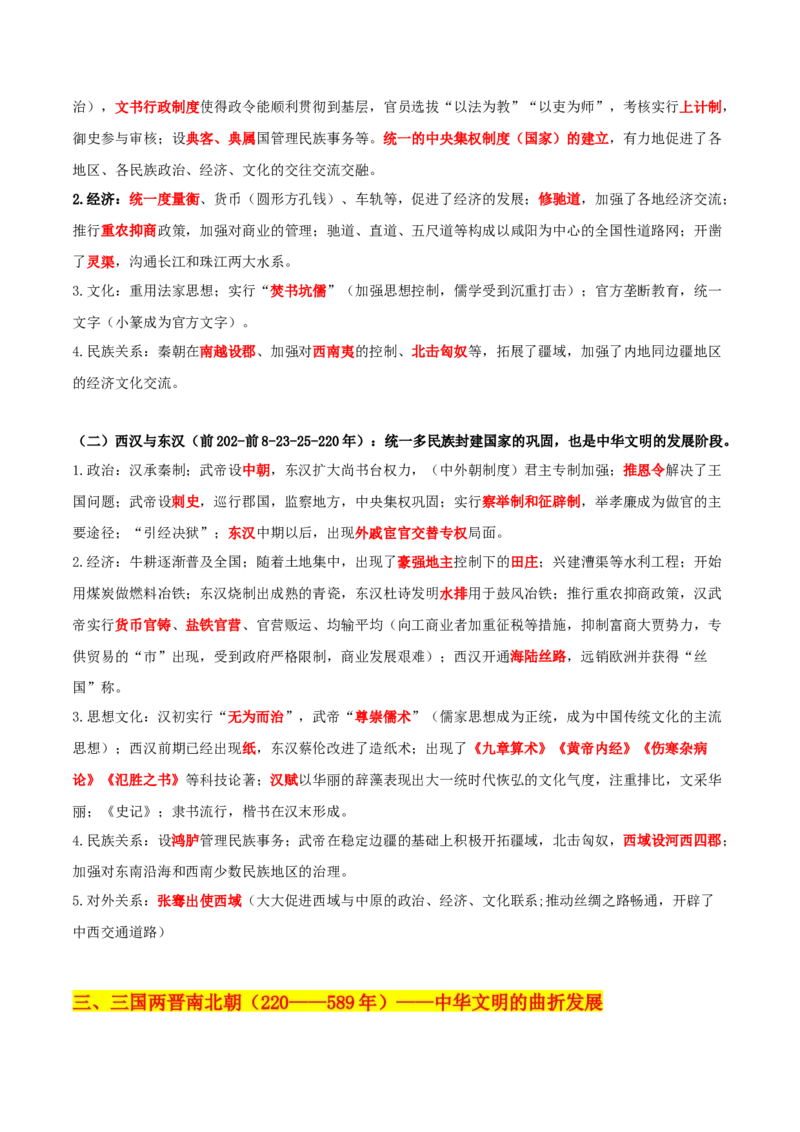 秘籍012024高考考前抢分必记核心知识点扫描&mdash;&mdash;中国古代史-备战2024年高考历史抢分秘籍（新高考专用）_07高考历史_2024年新高考资料_52024三轮冲刺