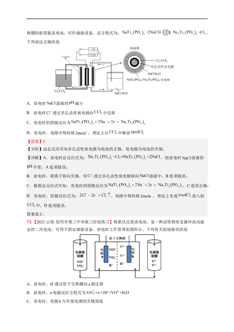 点击08『风光时代』电化学--2023年高考化学热点&middot;重点&middot;难点（全国通用）（解析版）_05高考化学_通用版（老高考）复习资料_2023年复习资料_专项复习
