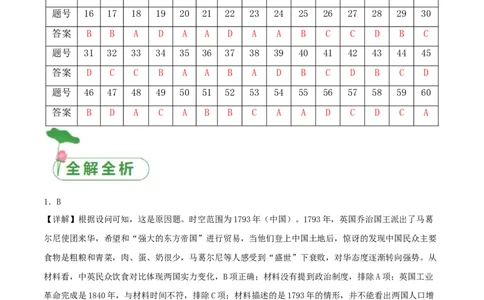 秘籍02中国近现代史抢分专项&middot;选择精练60题（答案解析版）_07高考历史_2024年新高考资料_52024三轮冲刺_备战2024年高考历史抢分秘籍（新高考专用）320991418