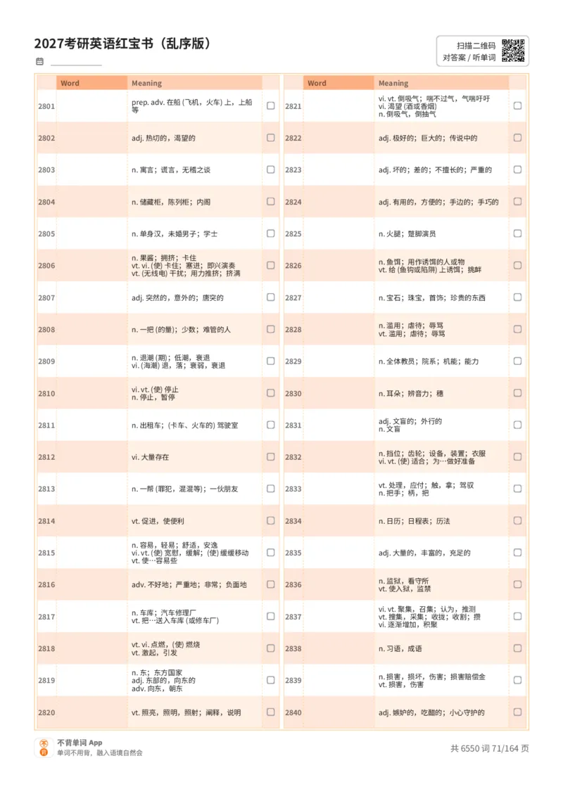 2027考研英语红宝书（乱序版）中文词表_27考研真题_考研英语一、二真题+解析（1994-2026）_03.红宝书_默写本(含正序、乱序、中英对照版)_乱序版-对照中文默写