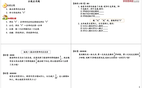 分数应用题_奥数专题合集_H004五年级奥数年卡竞赛班60讲张新刚mp4+pdf_第15讲分数应用题