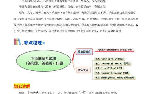 第04讲平面向量系数和（等和线、等值线）问题（高阶拓展、竞赛适用）（学生版）_2025年新高考资料_一轮复习_备战2025年高考数学一轮复习考点帮_第二部分专项讲义