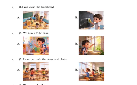 Unit1第5课时PartBLet&rsquo;slearn&Listenanddo(分层作业)英语人教PEP版四年级下册（新教材）_4下-新英语人教PEP版（2026持续更新）_01课件+教案+学习任务单+练习（更新完第4单元）_4分层作业