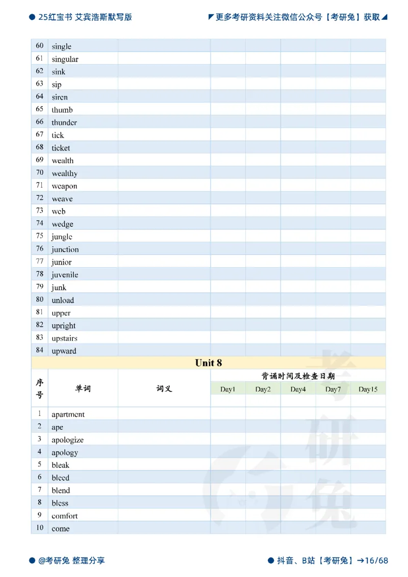 2025考研红宝书默写本-基础词_27考研真题_考研英语一、二真题+解析（1994-2026）_考研词汇默写本合集_红宝书默写本