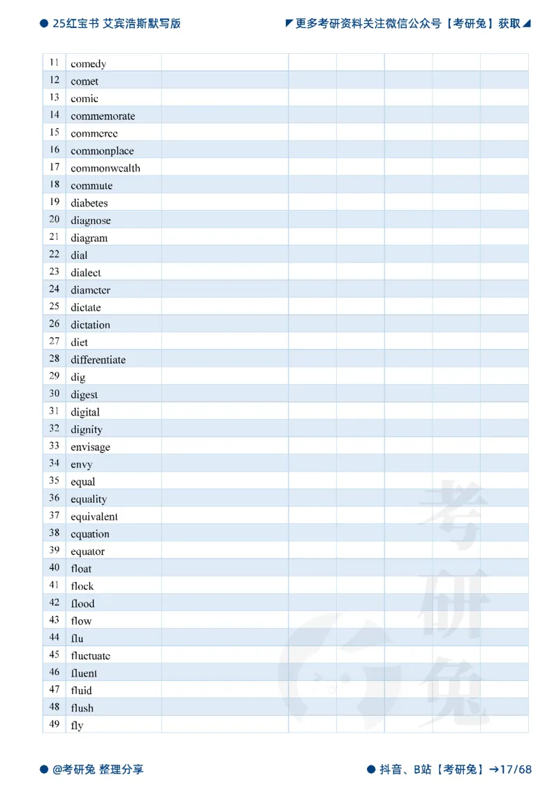2025考研红宝书默写本-基础词_27考研真题_考研英语一、二真题+解析（1994-2026）_考研词汇默写本合集_红宝书默写本