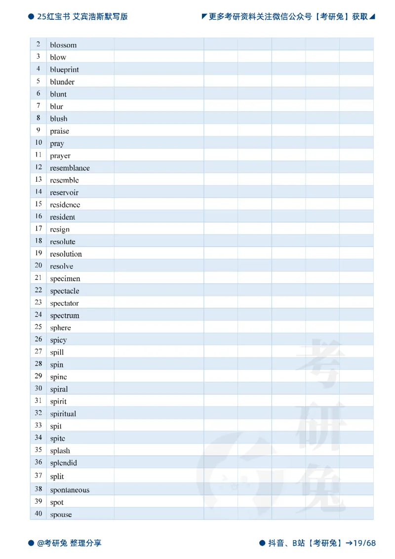 2025考研红宝书默写本-基础词_27考研真题_考研英语一、二真题+解析（1994-2026）_考研词汇默写本合集_红宝书默写本