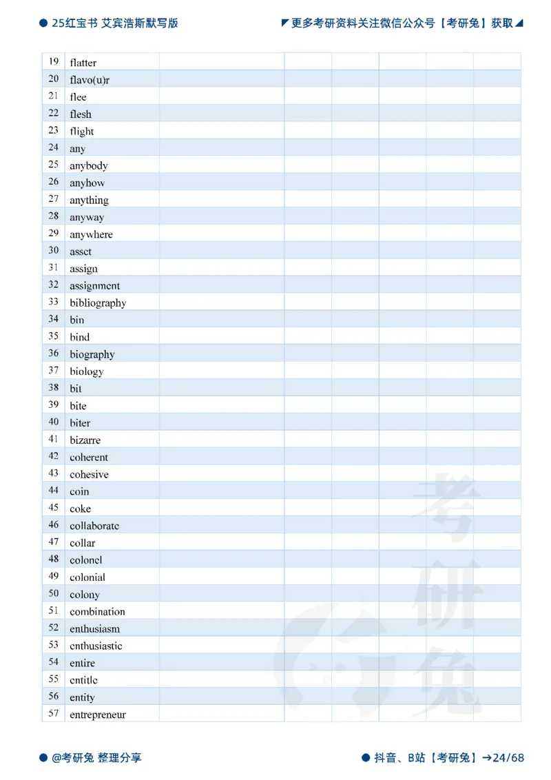 2025考研红宝书默写本-基础词_27考研真题_考研英语一、二真题+解析（1994-2026）_考研词汇默写本合集_红宝书默写本