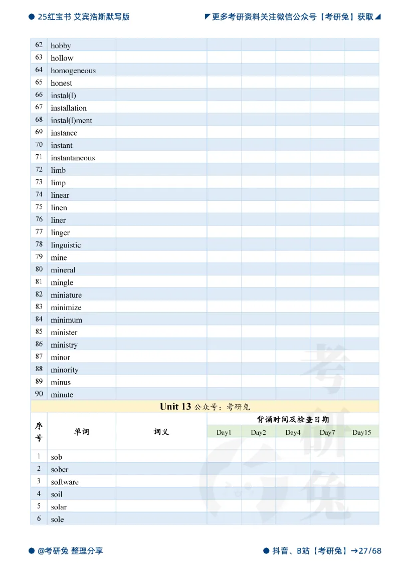 2025考研红宝书默写本-基础词_27考研真题_考研英语一、二真题+解析（1994-2026）_考研词汇默写本合集_红宝书默写本